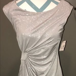 NWT Gorgeous silver sparkly DressBarn dress, sz 10